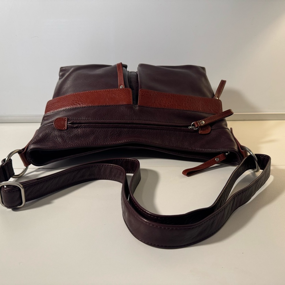 Osgoode Marley 7103 Soft Raisin Cashmere Leather Crossbody Handbag - Picture 5 of 11